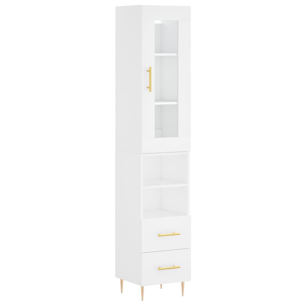 vidaXL Ντουλάπι Λευκό 34,5 x 34 x 180 εκ. από Επεξεργασμένο Ξύλο