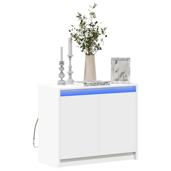 vidaXL Μπουφές με Φώτα LED Λευκός 72x34x61 εκ. από Επεξεργασμένο Ξύλο