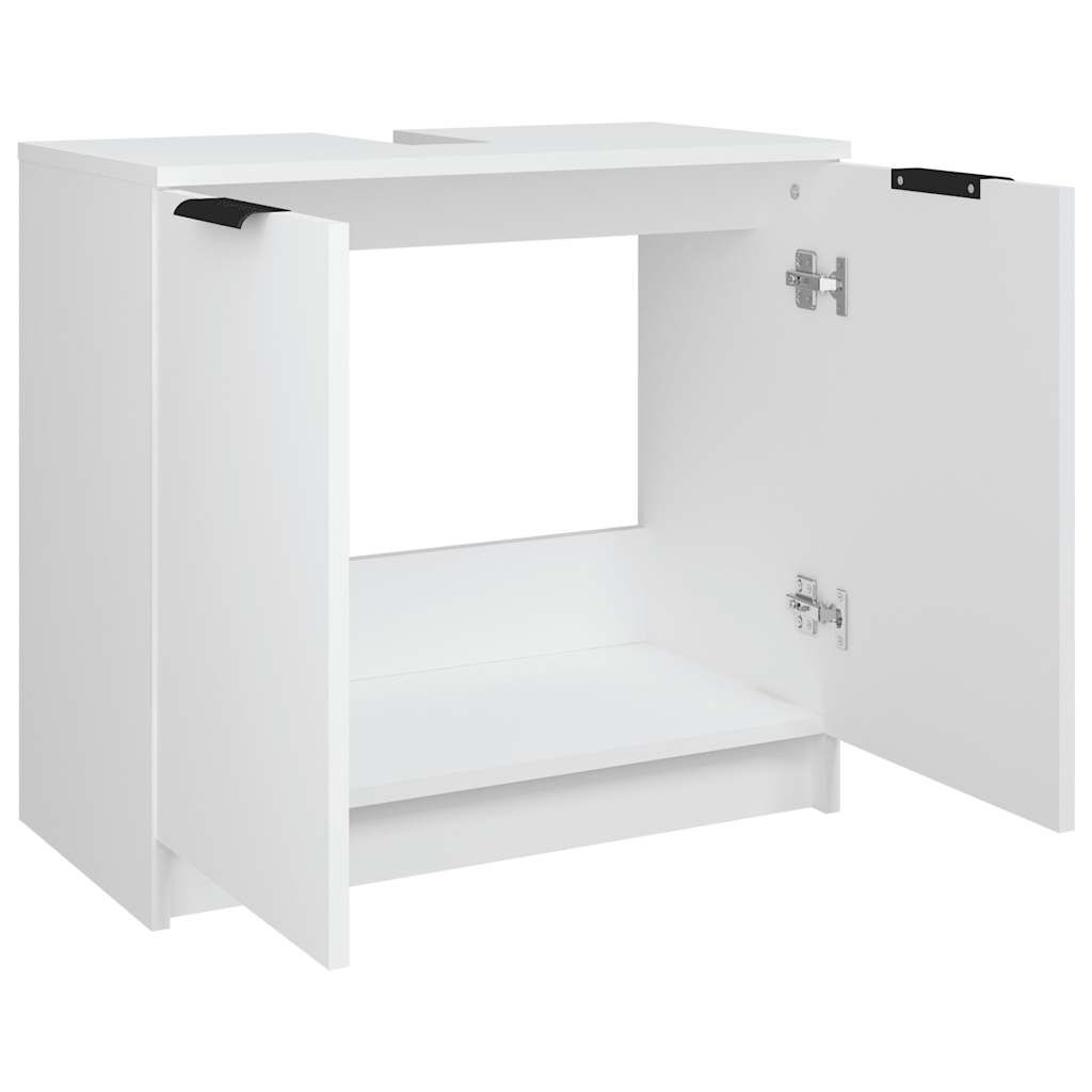vidaXL Ντουλάπι Μπάνιου Λευκό 64,5 x 33,5 x 59 εκ. Επεξεργασμένο Ξύλο