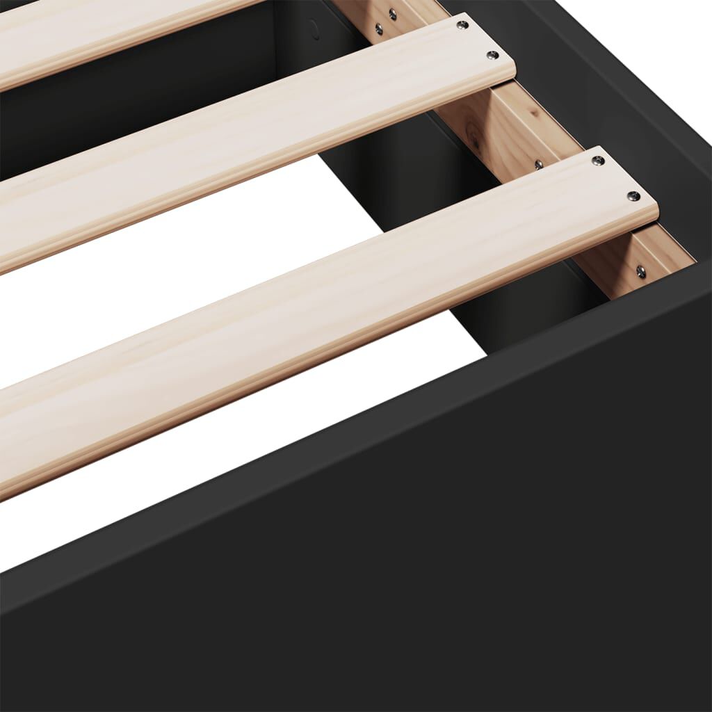 vidaXL Πλαίσιο Κρεβατιού με Συρτάρια Μαύρο 120x190 εκ Επεξεργ. Ξύλο
