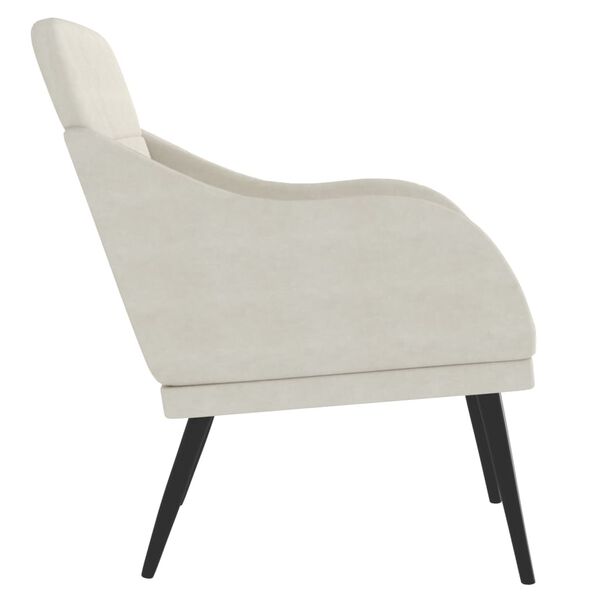 vidaXL Πολυθρόνα Κρεμ 63x76x80 εκ. Βελούδινη