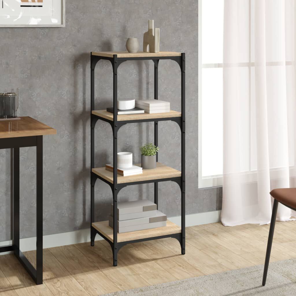 vidaXL Βιβλιοθήκη Sonoma Δρυς 40x33x100 εκ. Επεξεργ. Ξύλο & Ατσάλι