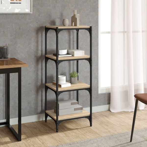 vidaXL Βιβλιοθήκη Sonoma Δρυς 40x33x100 εκ. Επεξεργ. Ξύλο & Ατσάλι