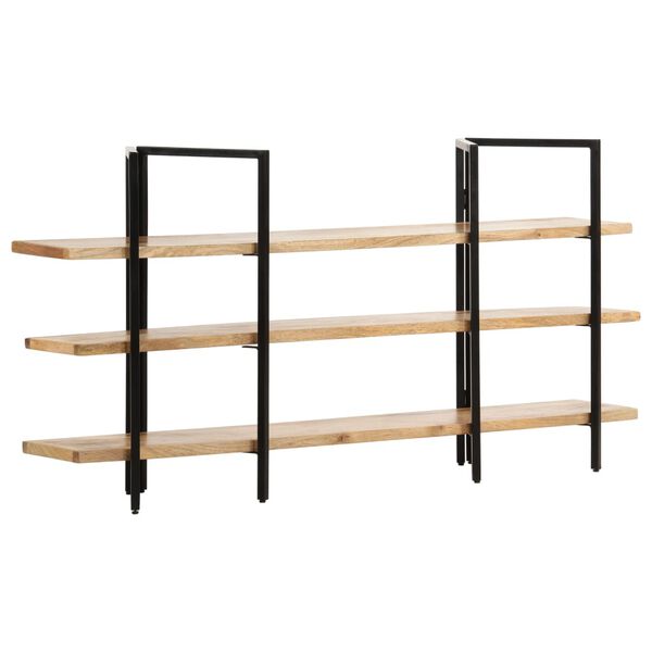 vidaXL Βιβλιοθήκη με 3 Επίπεδα 160 x 31 x 80 εκ. Μασίφ Ξύλο Μάνγκο