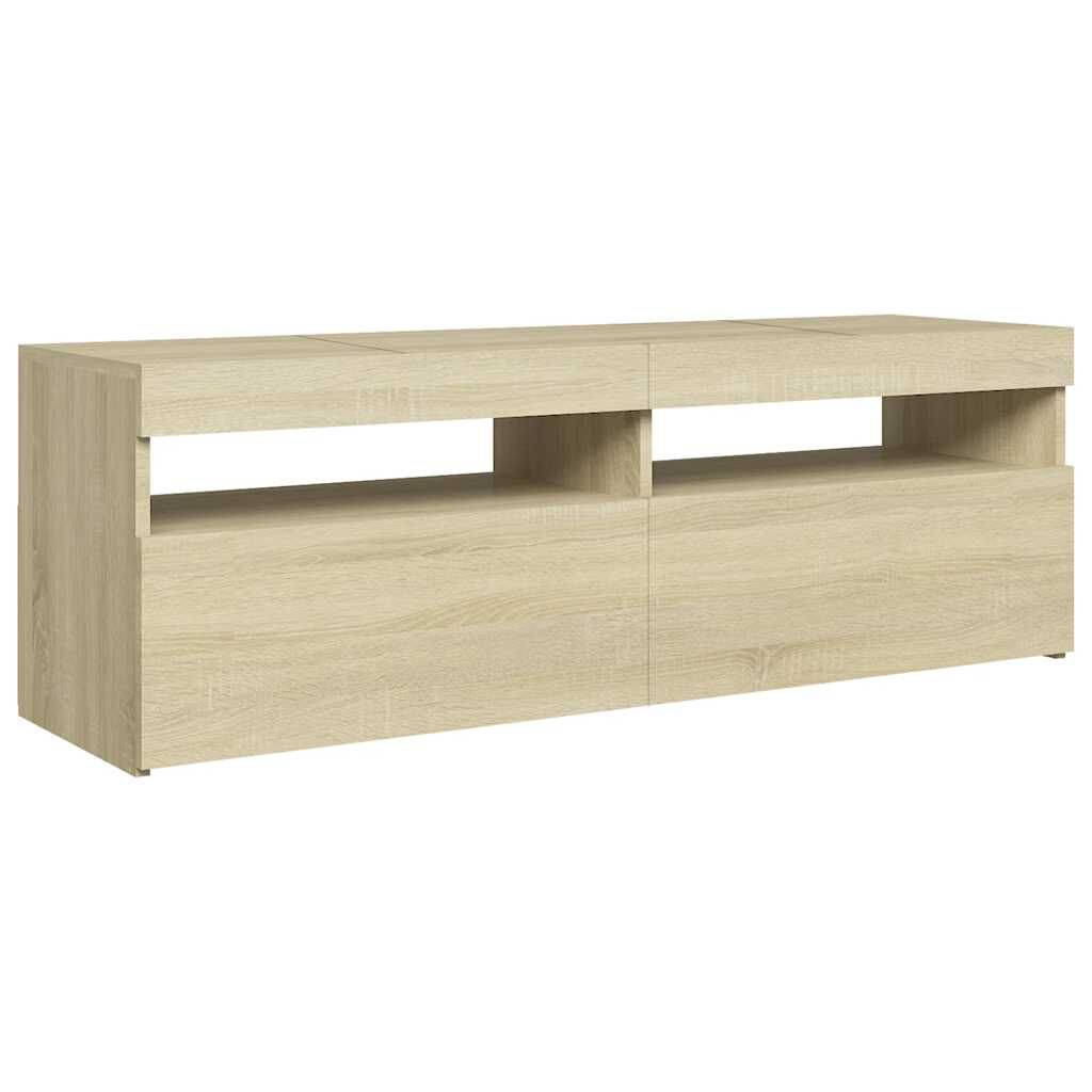 vidaXL Έπιπλο Τηλεόρασης με LED Sonoma Δρυς 120x35x40 εκ.