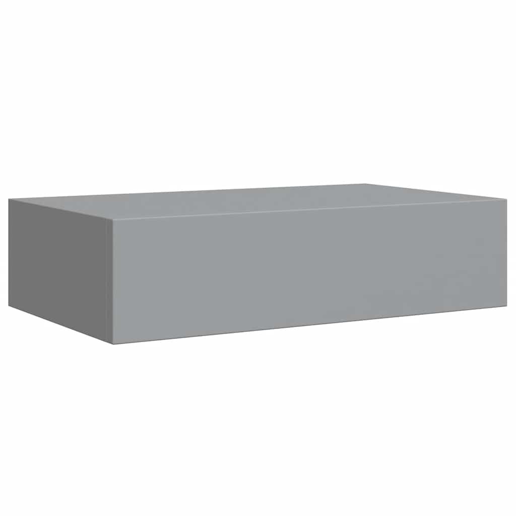 vidaXL Ράφι Επιτοίχιο με Συρτάρι Γκρι 40 x 23,5 x 10 εκ. από MDF
