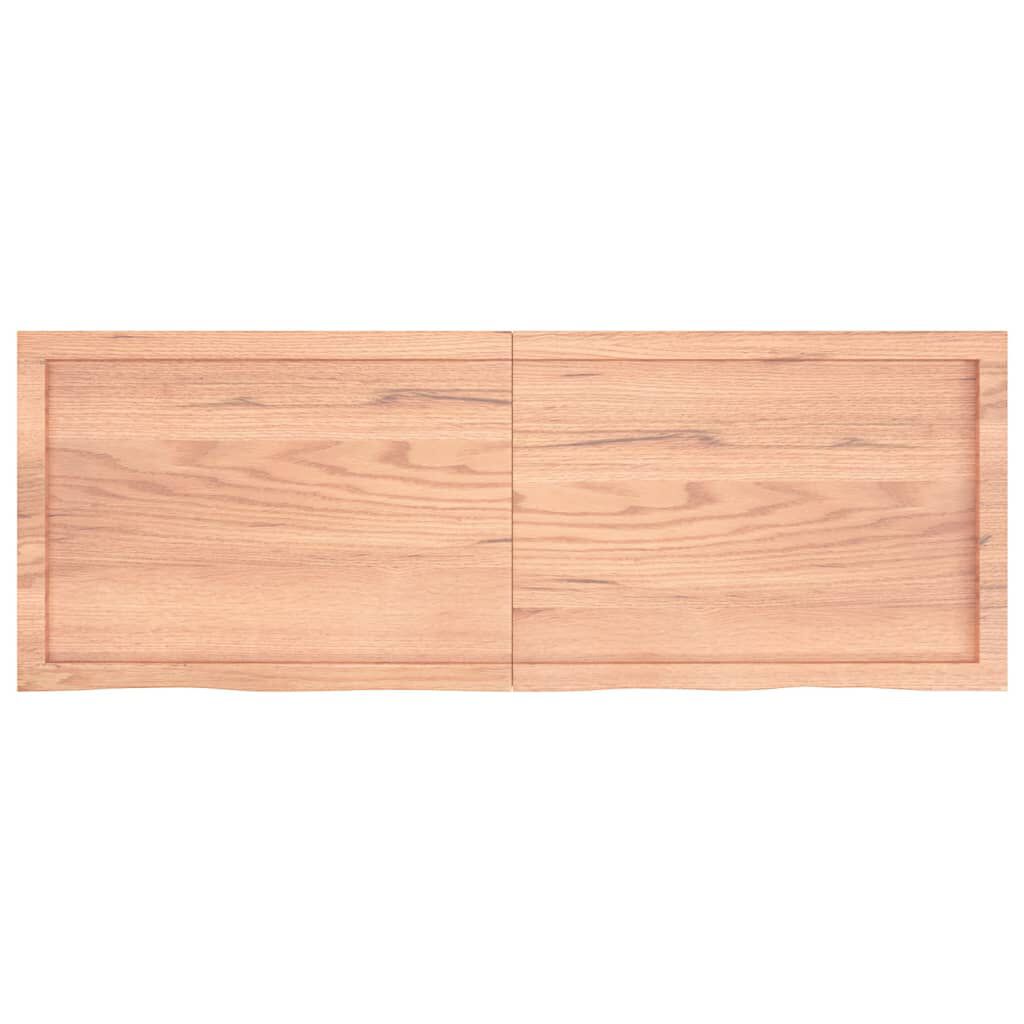 vidaXL Επιφ Τραπεζιού Αν Καφέ 140x50x(2-4)εκ. Επεξ. Μασίφ Ξύλο Δρυός