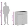 vidaXL Ντουλάπι Αποθήκευσης Κήπου Γκρι 105x55x113 εκ. Συνθετικό Ρατάν