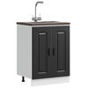 vidaXL Ντουλάπι βάσης νεροχύτη Kalmar Μαύρο 60x46x81,5 εκ. Επεξ. Ξύλο