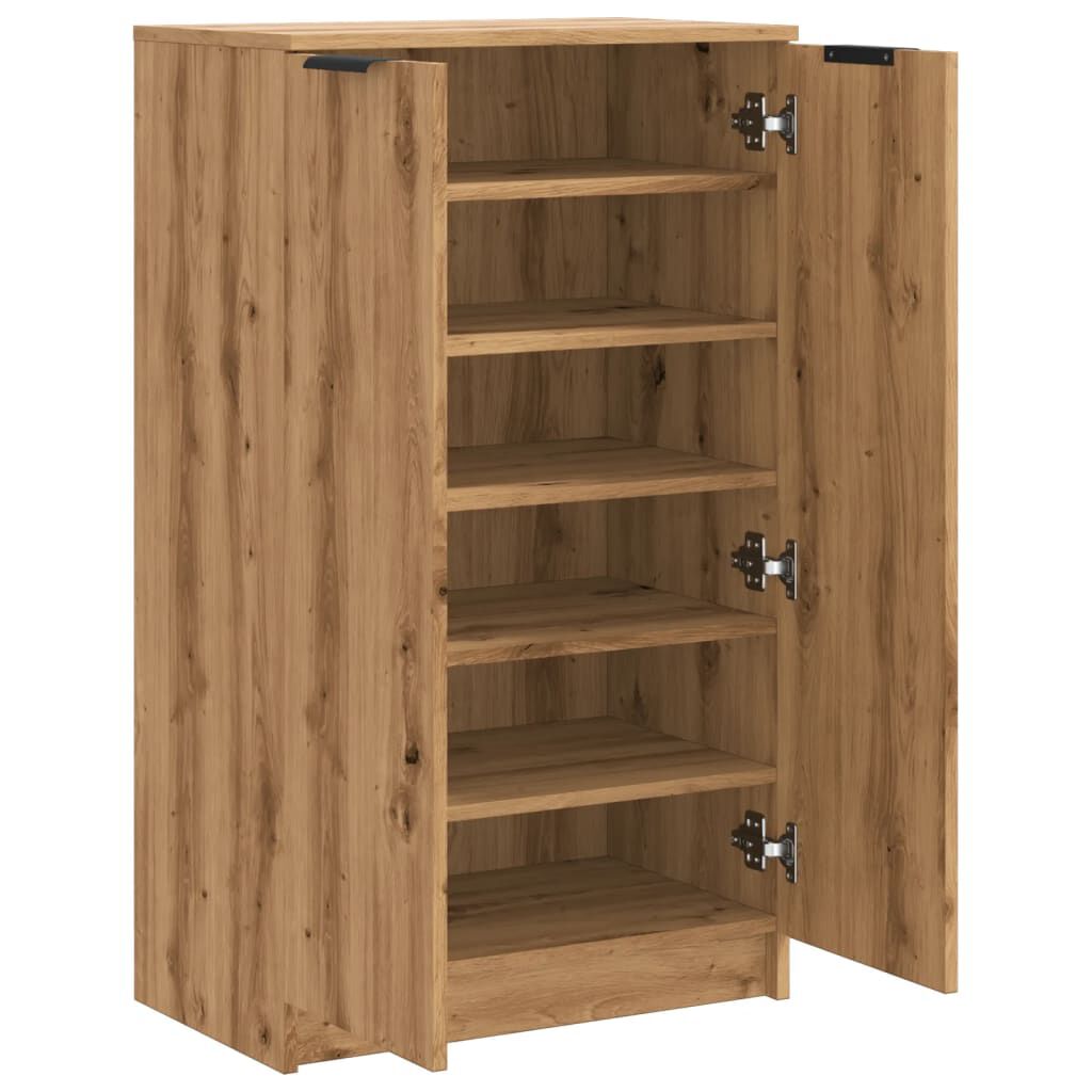 vidaXL Παπουτσοθήκη Αρτισιανή Δρυς 59x35x100,5 εκ. Επεξ. Ξύλο