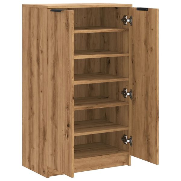 vidaXL Παπουτσοθήκη Αρτισιανή Δρυς 59x35x100,5 εκ. Επεξ. Ξύλο