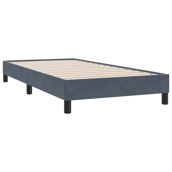 vidaXL Box Spring Κρεβάτι χωρίς στρώμα Σκούρο γκρι Βελούδινο