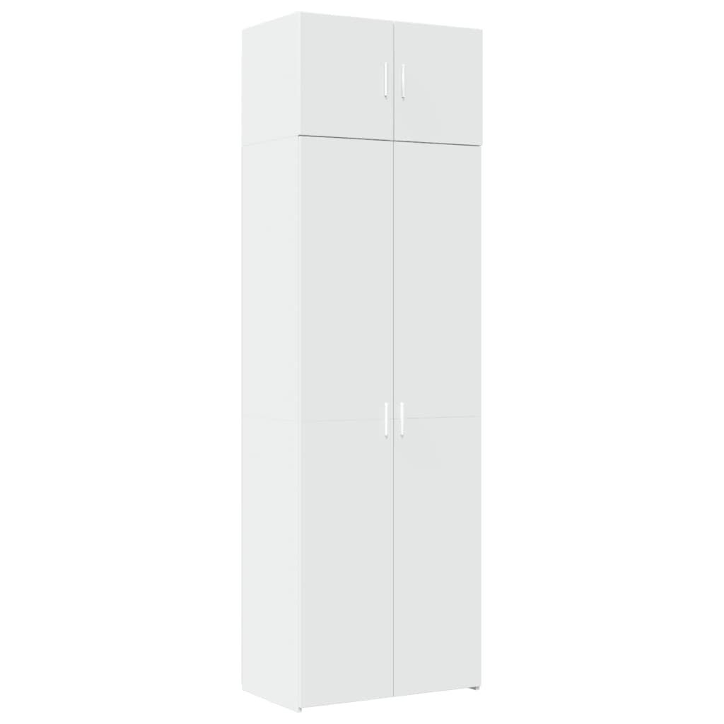 vidaXL Ραφιέρα με Ντουλάπια Λευκή 70x42,5x225 εκ. Επεξεργασμένο Ξύλο