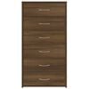 vidaXL Ντουλάπι με 6 Συρτάρια Καφέ Δρυς 50x34x96 εκ Επεξεργασμένο Ξύλο
