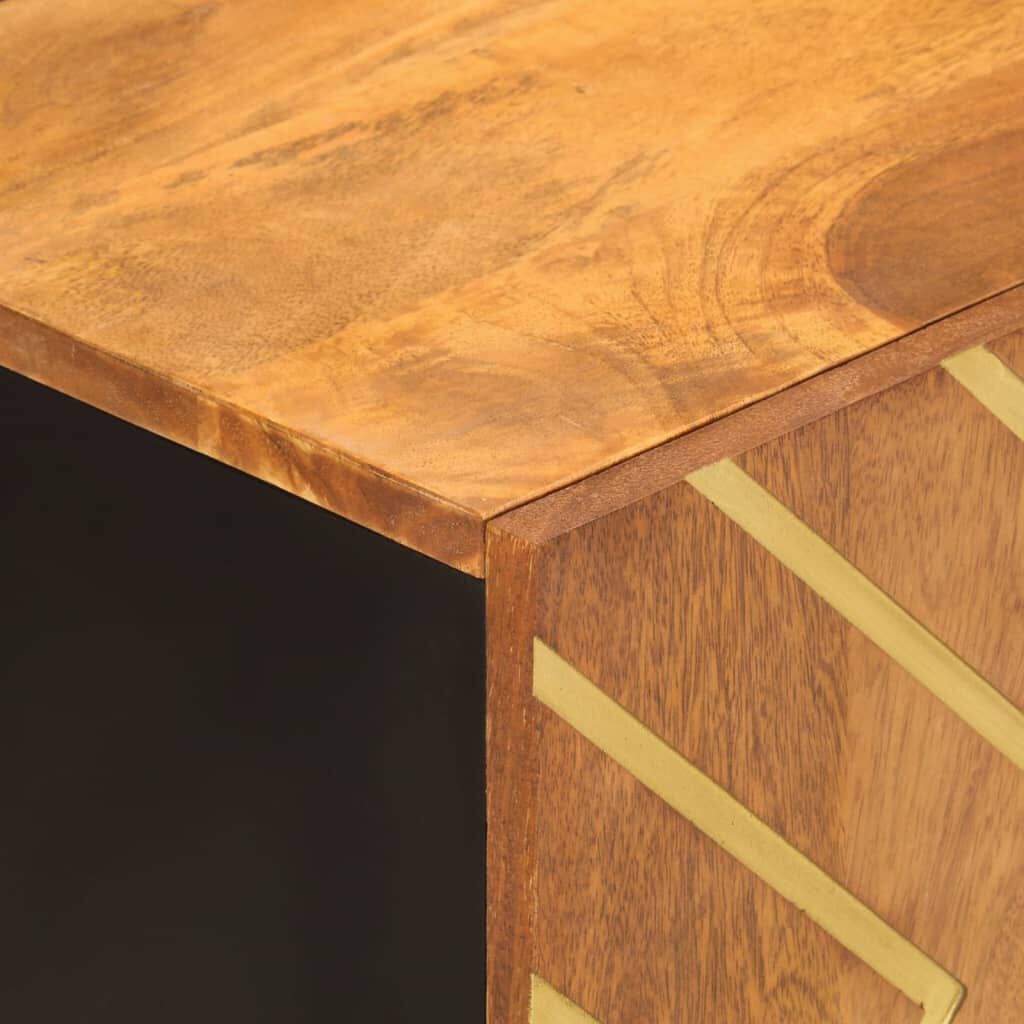 vidaXL Έπιπλο Τηλεόρασης Καφέ/Μαύρο 105x33,5x46 εκ. Μασίφ Ξύλο Μάνγκο