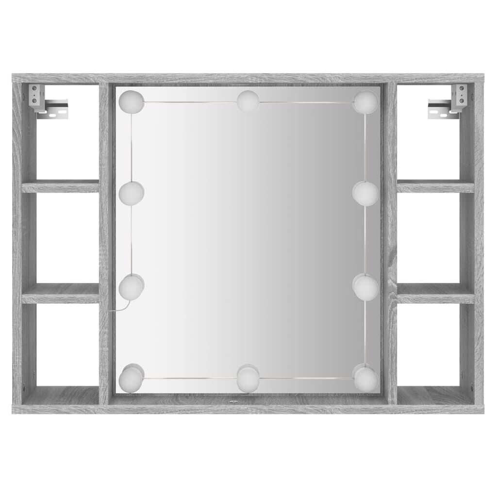 vidaXL Έπιπλο Καθρέπτη με LED Γκρι Sonoma 76 x 15 x 55 εκ.