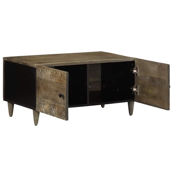 vidaXL Τραπεζάκι σαλονιού ανοιχτό γκρι 80x50x40 cm μασίφ ξύλο Mango