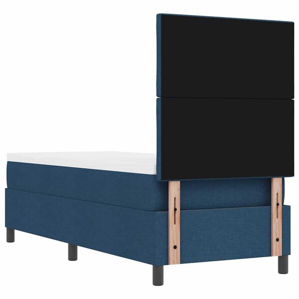 vidaXL Κρεβάτι με ελατήρια με στρώμα Μπλε 80 x 200 cm ύφασμα