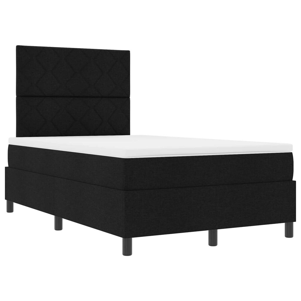 vidaXL Κρεβάτι με ελατήρια με στρώμα Μαύρο 120 x 200 cm ύφασμα