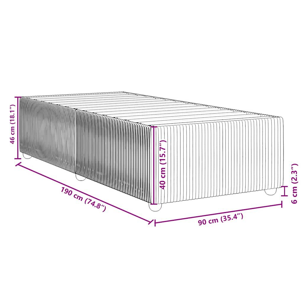 vidaXL Σκελετός Κρεβατιού Χωρίς Στρώμα Μπλε 90x190 εκ. Υφασμάτινο