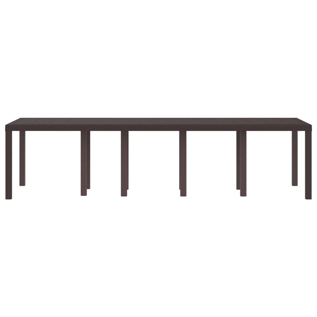 vidaXL Τραπέζι Κήπου Καφέ 300x100x73 εκ. Poly Rattan
