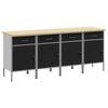 vidaXL &Nu;&tau;&omicron;&upsilon;&lambda;ά&pi;&alpha; &Epsilon;&rho;&gamma;&alpha;&sigma;ί&alpha;&sigmaf; 4 pcs &Mu;&alpha;ύ&rho;&omicron; &kappa;&alpha;&iota; &Gamma;&kappa;&rho;&iota; 200 x 55 x 85 &epsilon;&kappa;