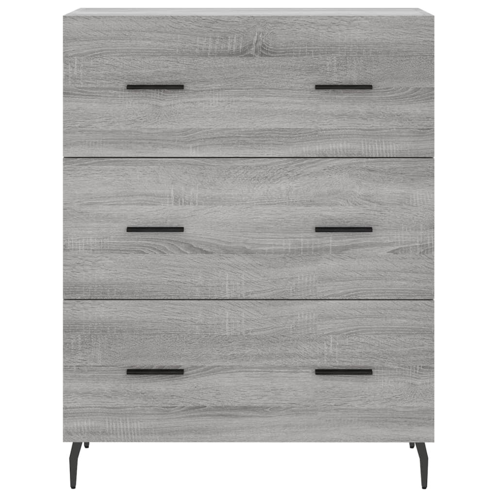 vidaXL Ντουλάπι Γκρι Sonoma 69,5 x 34 x 180 εκ. Επεξεργασμένο Ξύλο