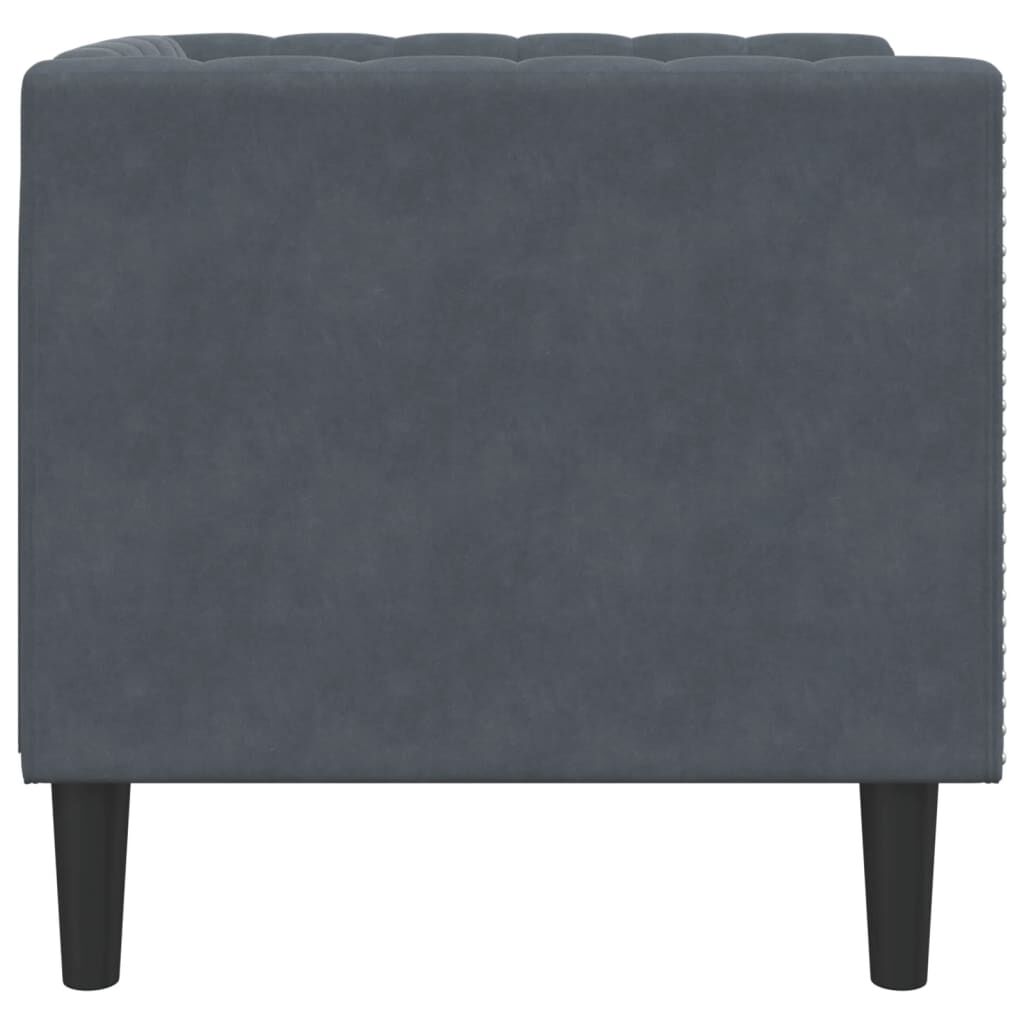vidaXL Πολυθρόνα Chesterfield Σκούρο Γκρι Βελούδινη