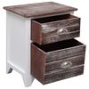 vidaXL Κομοδίνο Καφέ και Λευκό 38 x 28 x 45 εκ. από Ξύλο Παυλώνιας