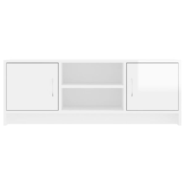 vidaXL Έπιπλο Τηλεόρασης Γυαλ. Λευκό 102x30x37,5 εκ Επεξεργασμένο Ξύλο