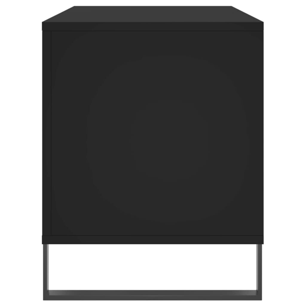 vidaXL Έπιπλο Δίσκων Μαύρο 100 x 38 x 48 εκ. από Επεξεργασμένο Ξύλο