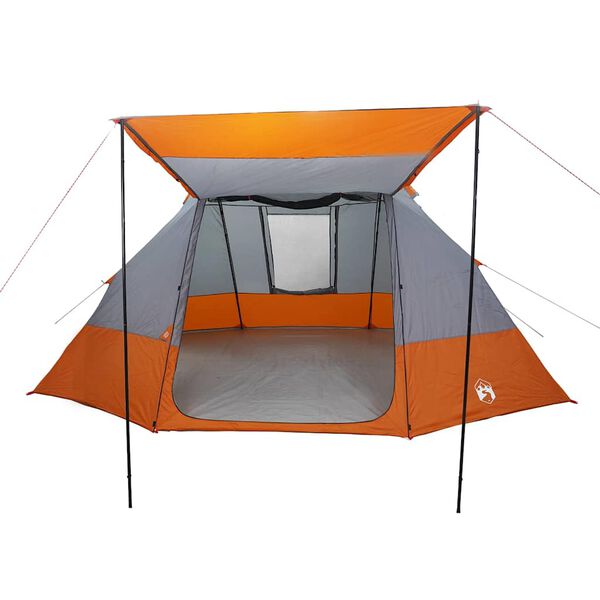 vidaXL Σκηνή Camping Γκρι και Πορτοκαλί 482 x 360 x 227 εκ ταφτάς