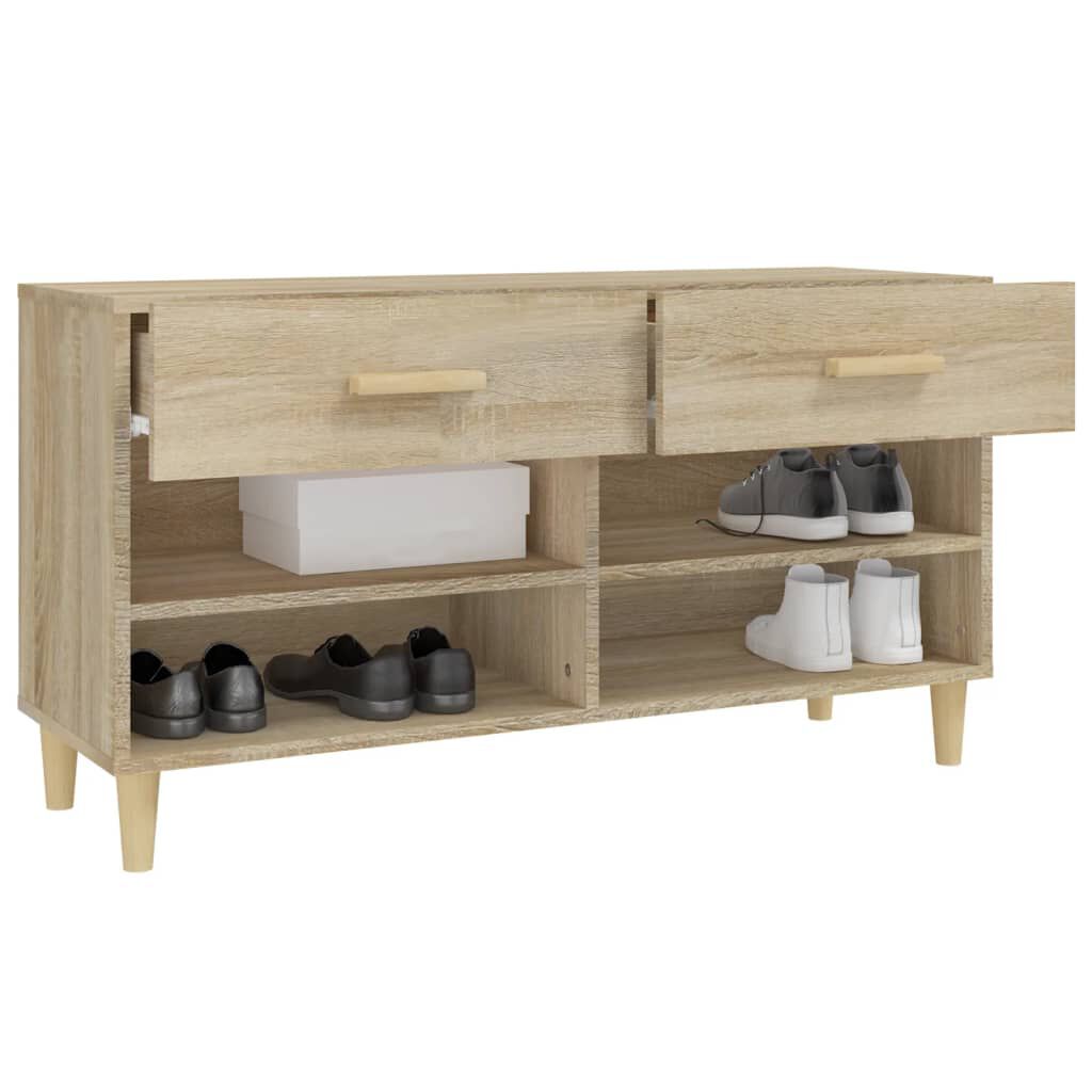 vidaXL Παπουτσοθήκη Sonoma Δρυς 102x35x55 εκ. από Επεξεργασμένο Ξύλο