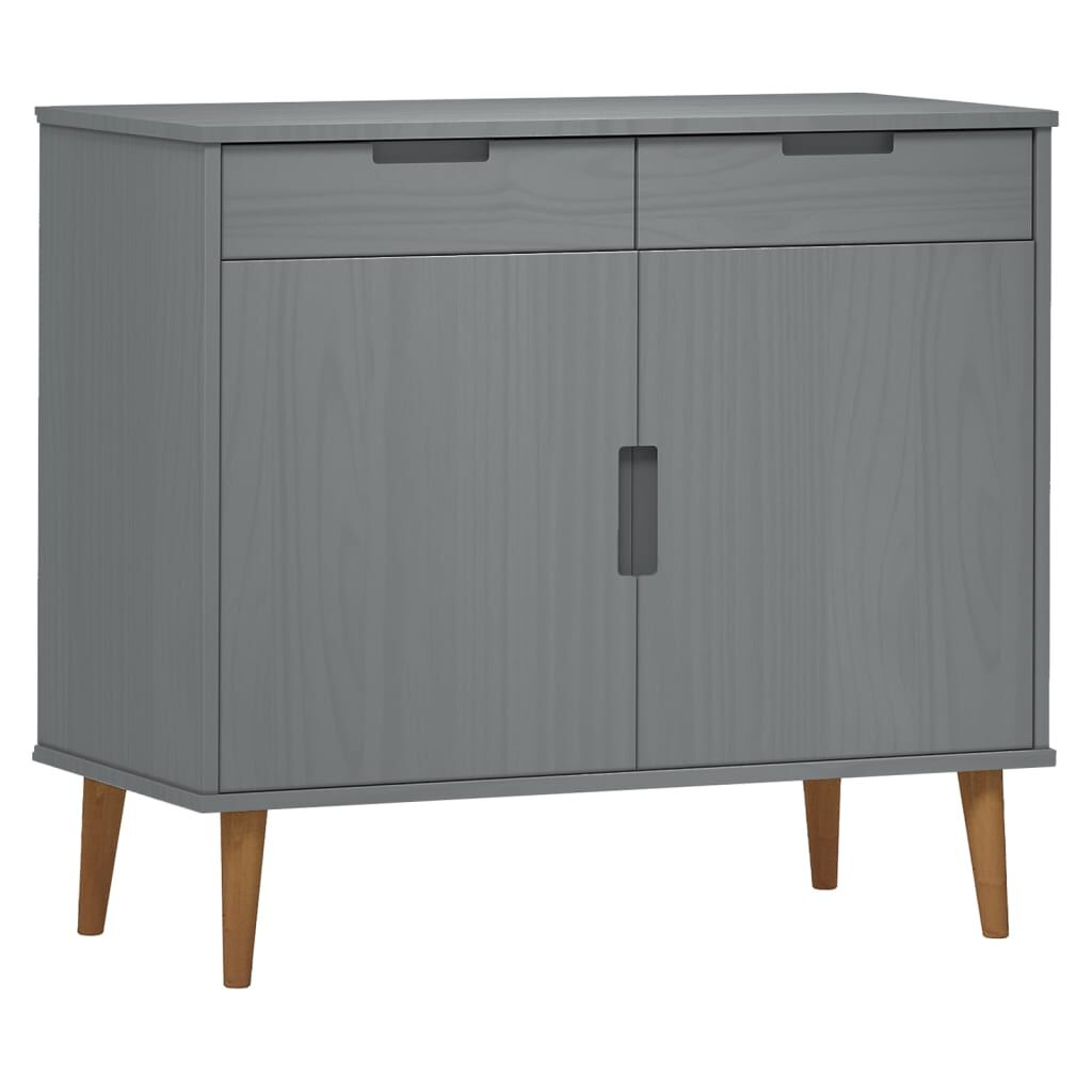 vidaXL Ντουλάπι MOLDE Γκρι 90x40x80 εκ. από Μασίφ Ξύλο Πεύκου