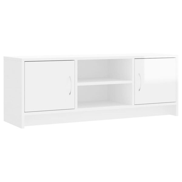 vidaXL Έπιπλο Τηλεόρασης Γυαλ. Λευκό 102x30x37,5 εκ Επεξεργασμένο Ξύλο
