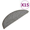 vidaXL Πατάκια Σκάλας Μοκέτα 15 τεμ. Γκρι 65x21x4 εκ.