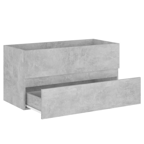 vidaXL Ντουλάπι Νιπτήρα Γκρι Σκυροδέματος 90x38,5x45εκ. από Επεξ. Ξύλο
