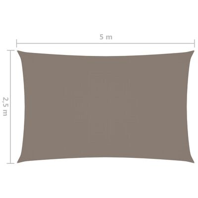vidaXL Πανί Σκίασης Ορθογώνιο Taupe 2,5 x 5 μ. από Ύφασμα Oxford