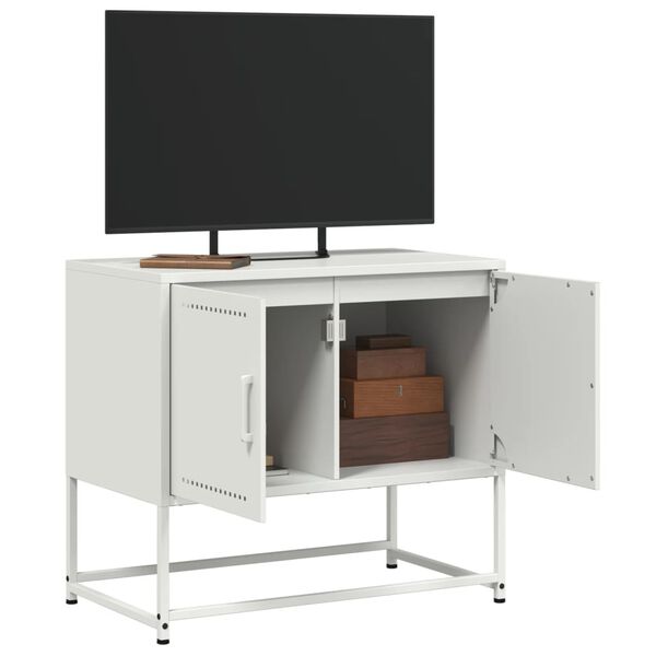 vidaXL Έπιπλο Τηλεόρασης Λευκό 68,5x39x60,5 εκ. από Ατσάλι