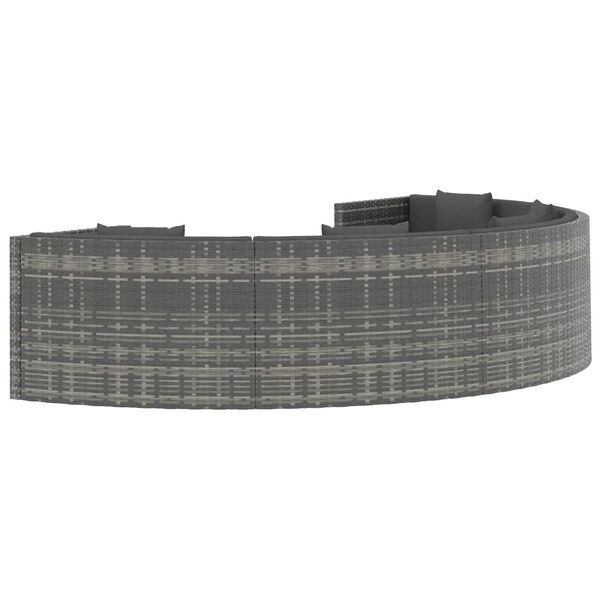 vidaXL Σαλόνι Κήπου 6 Τεμαχίων Γκρι από Συνθετικό Ρατάν με Μαξιλάρια