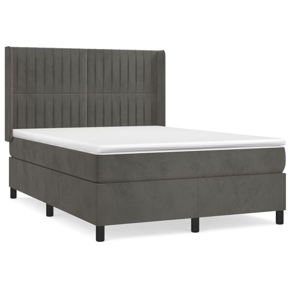 vidaXL &Kappa;&rho;&epsilon;&beta;ά&tau;&iota; Boxspring &mu;&epsilon; &Sigma;&tau;&rho;ώ&mu;&alpha; &Sigma;&kappa;&omicron;ύ&rho;&omicron; &Gamma;&kappa;&rho;&iota; 140x190 &epsilon;&kappa;. &Beta;&epsilon;&lambda;&omicron;ύ&delta;&iota;&nu;&omicron;