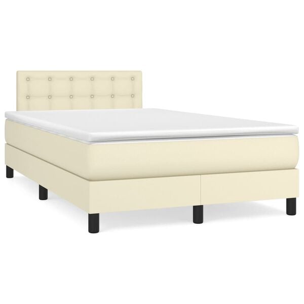 vidaXL &Kappa;&rho;&epsilon;&beta;ά&tau;&iota; Boxspring &mu;&epsilon; &Sigma;&tau;&rho;ώ&mu;&alpha; &Kappa;&rho;&epsilon;&mu; 120x200&epsilon;&kappa;. &alpha;&pi;ό &Sigma;&upsilon;&nu;&theta;&epsilon;&tau;&iota;&kappa;ό &Delta;έ&rho;&mu;&alpha;