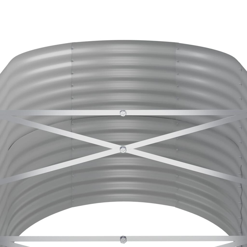 vidaXL Ζαρντινιέρα Γκρι 368x80x68 εκ. Ατσάλι με Ηλεκτρ. Βαφή Πούδρας