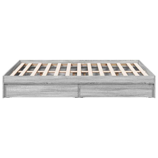 vidaXL Πλαίσιο Κρεβατιού με συρτάρια Γκρι sonoma 140x200εκ. Επεξ. Ξύλο