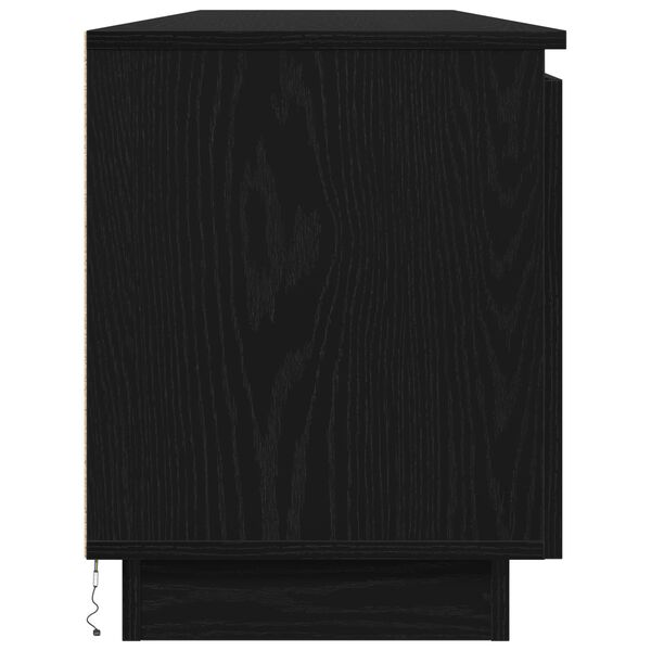 vidaXL Βιτρίνα τηλεόρασης με LED Μαύρη δρυς 180 x 38 x 49 εκ