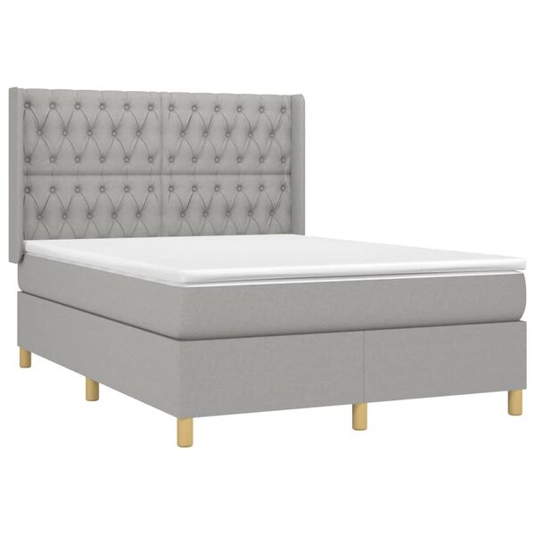vidaXL &Kappa;&rho;&epsilon;&beta;ά&tau;&iota; Boxspring &mu;&epsilon; &Sigma;&tau;&rho;ώ&mu;&alpha; & LED &Alpha;&nu;.&Gamma;&kappa;&rho;&iota; 140x190&epsilon;&kappa;. &Upsilon;&phi;&alpha;&sigma;&mu;ά&tau;&iota;&nu;&omicron;