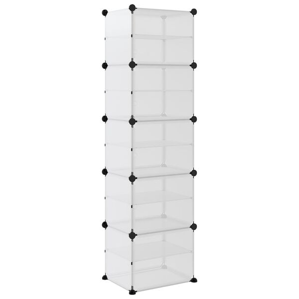 vidaXL Παπουτσοθήκη Διαφανής 44 x 31,5 x 153,5 εκ. από Πολυπροπυλένιο