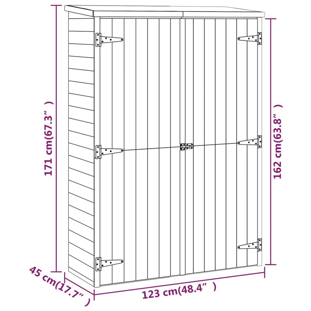 vidaXL Αποθήκη Εργαλείων Κήπου 123x45x171 εκ. Εμποτισμένο Μασίφ Πεύκο