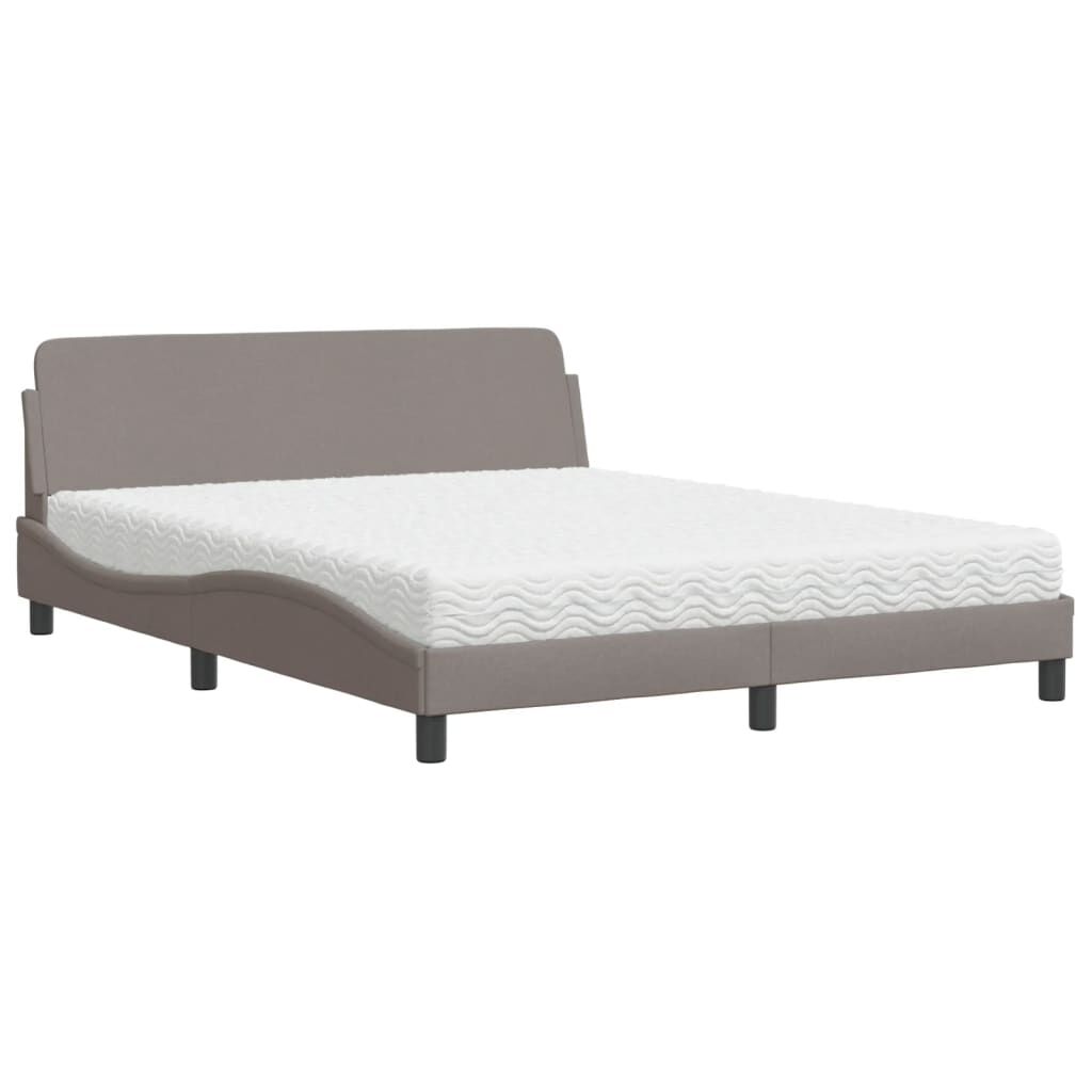 vidaXL Κρεβάτι Taupe 160x200 εκ. Υφασμάτινο