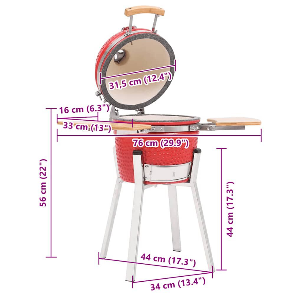 vidaXL Ψησταριά Καπνιστήριο Kamado 76 εκ. Κεραμική